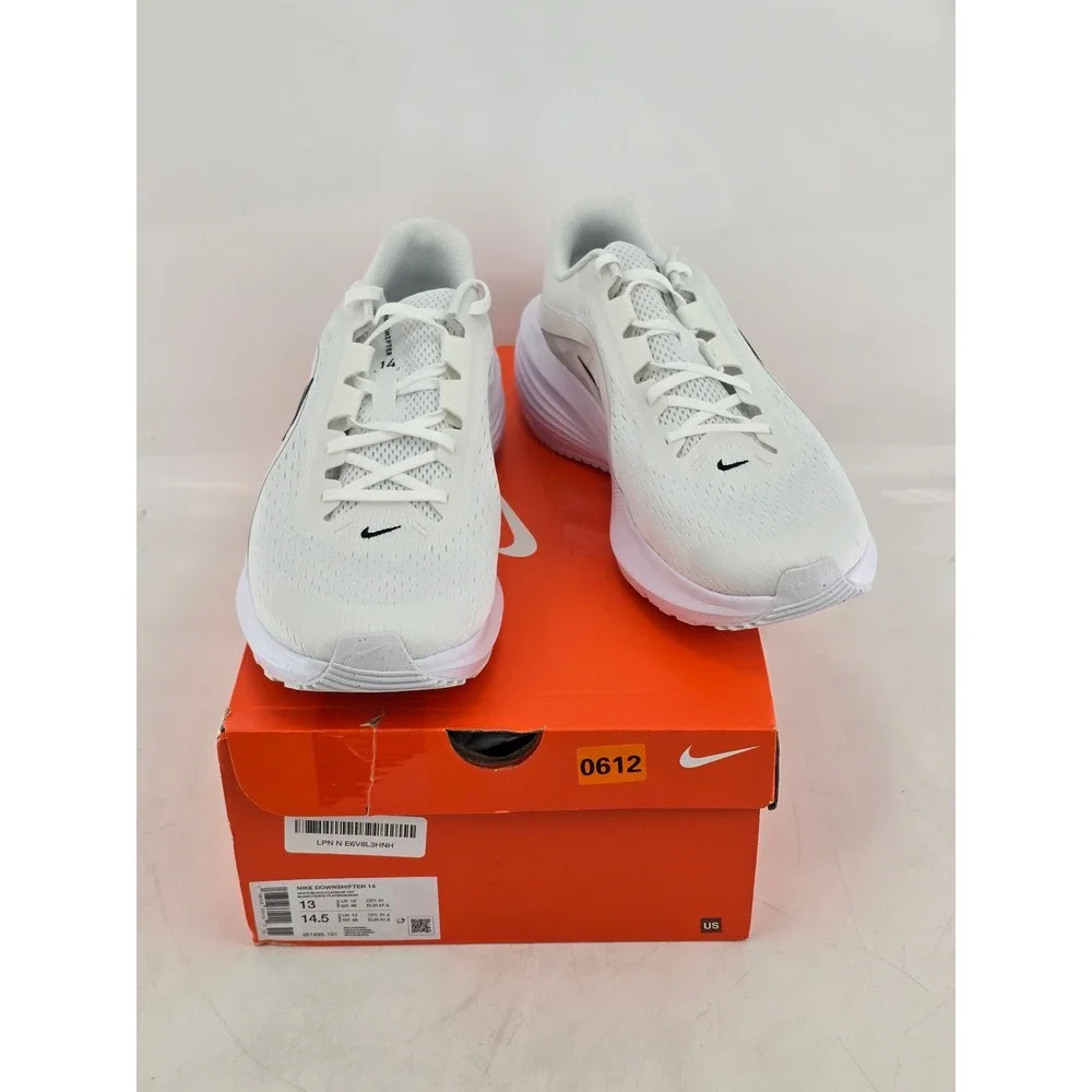 Nike Downshifter 14 Mens Size 13 White Black Platinum Tint IB1895-101 -Excellent